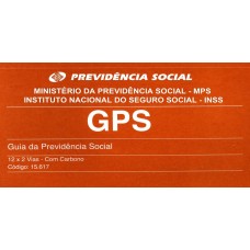 Carnê Guia da Previdência Social GPS 12 Fls x 2 Vias com Carbono