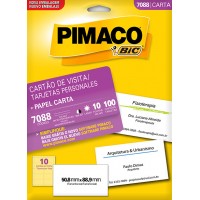 Cartão de Visita 10 Folhas Pimaco - 7088 - Envelope 100 unid.