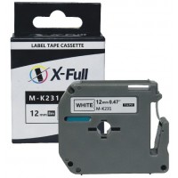 Fita para Rotulador Brother M-231 Preto/Branco 12mm Compatível X-Full - M-K231