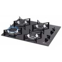 Fogão Cooktop 4 Bocas a Gás Mesa de Vidro Preto Fischer - 1519-5713