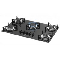 Fogão Cooktop 5 Bocas a Gás Mesa de Vidro Preto Fischer - 1642-6985