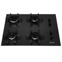 Fogão Cooktop 4 Bocas com Queimador Ultra Chama Preto Mueller - MCG114BG1