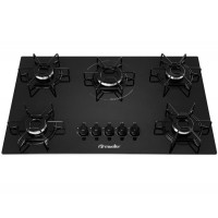 Fogão Cooktop 5 Bocas com Queimador Ultra Chama Preto Mueller - MCG115BG1