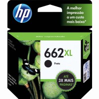 Cartucho de Tinta HP 662 XL Preto 6,5ml Original - CZ105AB