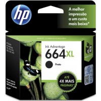 Cartucho de Tinta HP 664 XL Preto 8,5ml Original - F6V31AB