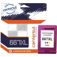 Cartucho de Tinta HP 667 XL Color 13ml Compatível