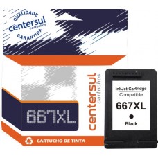 Cartucho de Tinta HP 667 XL Preto 13ml Compatível