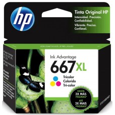 Cartucho de Tinta HP 667 XL Color 8ml Original - 3YM80AB