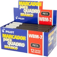 Pincel Marcador p/ Quadro Branco Pilot WBM-7 Preto - Caixa 12 unid.