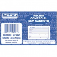 Recibo Comercial sem Canhoto 139x89mm com 50 folhas